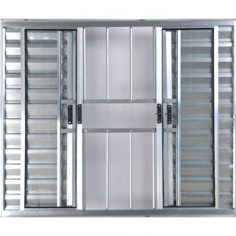 Janela Veneziana De Alumínio 6 Folhas Com Grade Brilhante 1,00 X 1,00
