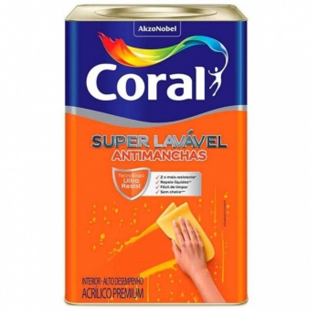 Tinta Super Lavável 18 Litros Branco - Coral